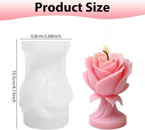 3D Rose Flower Silicone Candle Molds, Floral Candle Holder Shape Epoxy Resin Casting Mold for Candle Making DIY Soap Craft Supplies Wedding Valentines Anniversary Table Home Decor in Saudi Arabia