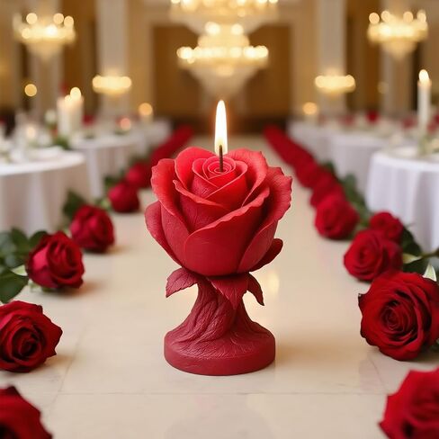 3D Rose Flower Silicone Candle Molds, Floral Candle Holder Shape Epoxy Resin Casting Mold for Candle Making DIY Soap Craft Supplies Wedding Valentines Anniversary Table Home Decor in Saudi Arabia