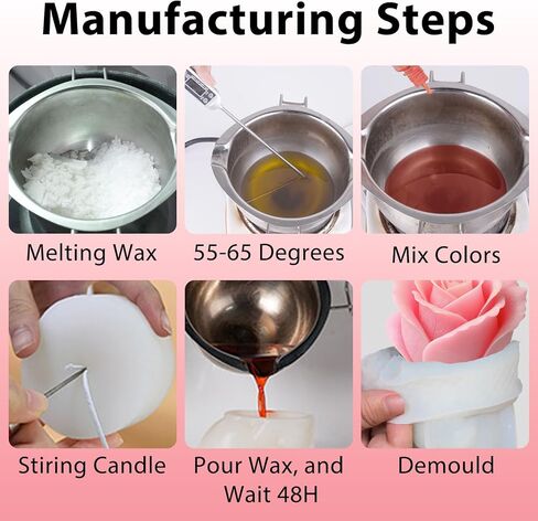 3D Rose Flower Silicone Candle Molds, Floral Candle Holder Shape Epoxy Resin Casting Mold for Candle Making DIY Soap Craft Supplies Wedding Valentines Anniversary Table Home Decor in Saudi Arabia