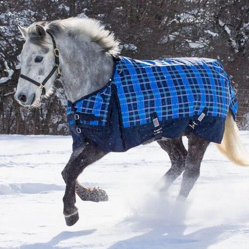 Dura-Tech Viking Classic Euro Fit Horse Turnout Blanket | Surcingle Plaid Pony | Horse Blankets for Winter Waterproof | Large Tail Cover | Winter Horse Blanket in Kuwait