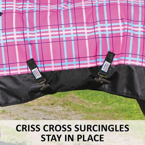 Dura-Tech Viking Classic Euro Fit Horse Turnout Blanket | Surcingle Plaid Pony | Horse Blankets for Winter Waterproof | Large Tail Cover | Winter Horse Blanket in Kuwait