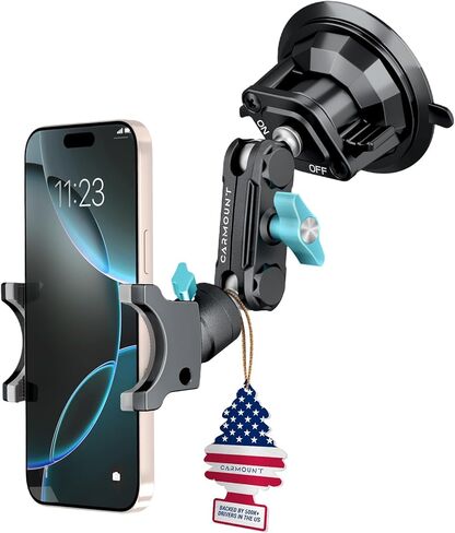 حامل تكنولوجيا عالي التحمل من CARMOUNT - [جديد 2023] حامل هاتف عالمي، متوافق مع حامل GoPro، حامل GPS، ذراع متين قابل للتعديل بثلاث نقاط، حامل كأس شفط قوي - حامل سيارة للطرق الوعرة in Kuwait