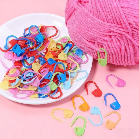 120 Pcs Colorful Knitting Markers, Plastic Crochet Hook Clip, Bulk Crochet Hook Markers for Knitting Stitch Locking Clip Crochet Hooks in Saudi Arabia