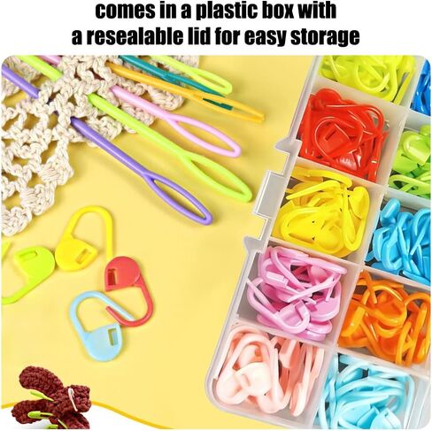 120 Pcs Colorful Knitting Markers, Plastic Crochet Hook Clip, Bulk Crochet Hook Markers for Knitting Stitch Locking Clip Crochet Hooks in Saudi Arabia