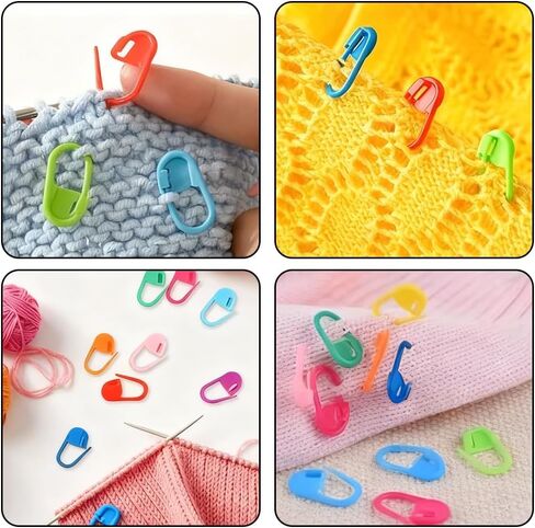 120 Pcs Colorful Knitting Markers, Plastic Crochet Hook Clip, Bulk Crochet Hook Markers for Knitting Stitch Locking Clip Crochet Hooks in Saudi Arabia