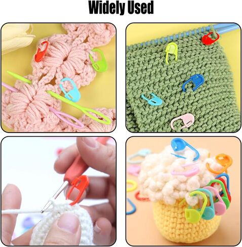 120 Pcs Colorful Knitting Markers, Plastic Crochet Hook Clip, Bulk Crochet Hook Markers for Knitting Stitch Locking Clip Crochet Hooks in Saudi Arabia