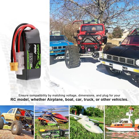 OVONIC 2S 850mAh Lipo Battery 7.4V 120C Battery with XT30 Plug for RC Car Truck RC Vehicles Boat Drone RC Airplane Quadcopter Helicopter FPV Racing Hobby Models [2pcs] in Saudi Arabia