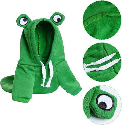 hoyuwak Adorable Frog Hoodie - Dog Costume, Winter Coat & Jacket for Small Dogs | Warm Dog Clothing Outfit for Cats (3-4.5kg/6.6-9.9lbs) in Saudi Arabia