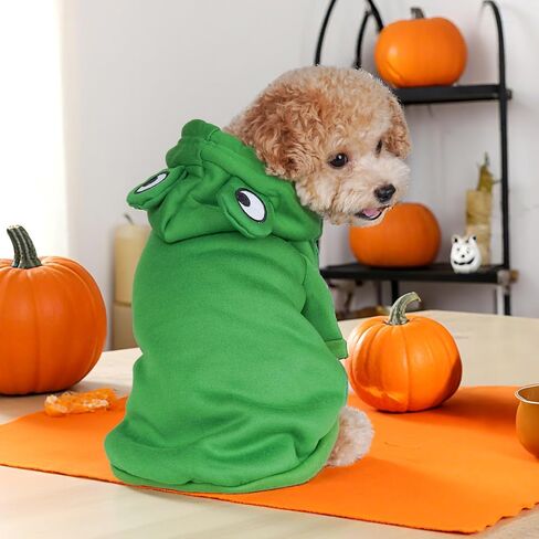 hoyuwak Adorable Frog Hoodie - Dog Costume, Winter Coat & Jacket for Small Dogs | Warm Dog Clothing Outfit for Cats (3-4.5kg/6.6-9.9lbs) in Saudi Arabia