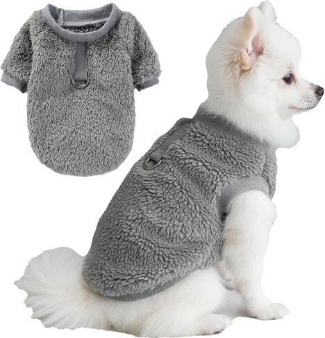 Dog Sweater Flannel Pet Clothes for Small Medium Large Dogs Cats Pets All Breeds with Lash Ring, Soft Warm Sweater for Cats Puppy Winter Coats Apparel Accessories in Saudi Arabia