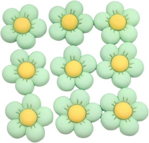 Lmlliang 20pc Mini Resin Flower Flat Back for Scrapbooking Embellishment DIY Handcraft Photo Album Hair Phone Case Decor 21mm Green in Saudi Arabia