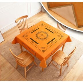 Dual-Use Mahjong Mat 43×43 Inches - Non-Slip Noise-Reducing, with Rules & 4 Side Pockets, Waterproof Stain-Resistant Mahjong Table Cloth, for Entertainment & Dining Dual Scenarios in Kuwait