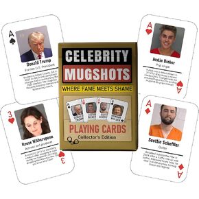 Trump Mugshot Playing Cards – Trump as The Ace of Spades, 51 Other Iconic Celebrity Mugshots, Poker Size Deck in Kuwait