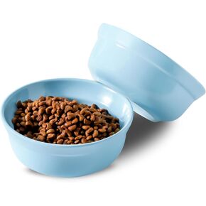 مجموعات أوعية الحيوانات الأليفة من السيراميك باللونين الأزرق والأصفر مقاس 5.3 بوصة - أوعية طعام أو مياه للقطط ذات فم واسع من البورسلين، أوعية لطيفة لإطعام الكلاب بحجم صغير في الأماكن المغلقة، للأطعمة الرطبة أو الجافة in Kuwait