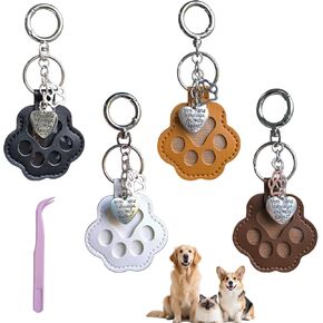 4Pcs Pet Hair Keychain, Paw Print Keepsake Keychain for Fur, Paw Keychain for Dog Hair, Pet Fur Gift for Pet Lover in Saudi Arabia