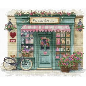 Luca-S Cross Stitch Kit The Little Gift Shop B1429, Counted Cross Stitch Kit for Adults, Needlecraft and Embroidery Kit in Saudi Arabia