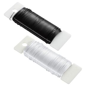 76 Yards 22 Gauge Metal Floral Wire, Flexible Craft Wire for Crafts Christmas Wreaths Tree Flower Arrangement Bouquet Wrapping Wedding DIY (White, Black) in Saudi Arabia