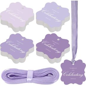 100 قطعة من بطاقات الهدايا الورقية شكرًا لك مع سلسلة، 2 × 2 علامات هدايا ورقية صدفية معلقة لحفلات الزفاف، وحفلات استقبال المولود الجديد، وأعياد الميلاد، وحفلات العطلات in Kuwait