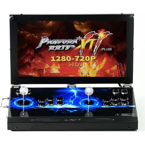 وحدة تحكم ألعاب أركيد محمولة 35000 في 1، شاشة عالية الدقة 21 بوصة، مشغلات مزدوجة، Pandoras Box 80S، ألعاب فيديو قديمة بحث/إخفاء/حفظ/تحميل/إيقاف مؤقت للألعاب (SC-21IN) in Kuwait