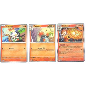 Cinderace Raboot Scorbunny 028/132 - Mega Evolution - مجموعة بطاقات بوكيمون 3 in Kuwait