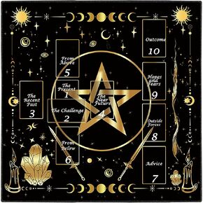 كنانا مذبح القماش الذهب ستار التارو حصيرة بطاقة التارو القماش للقراءة مع نمط الصليب سلتيك (نجمة) in Kuwait