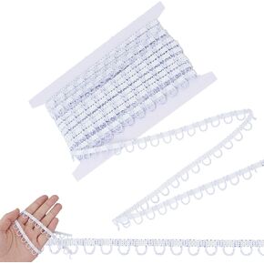 10 Yards Braid Trim with Elastic Button Loop, Dress Zipper Extender Trims Embellishment, Cord Stretch Band for Wedding Bridal Dress Costume DIY Crafts Jewelry Home Decor in Saudi Arabia