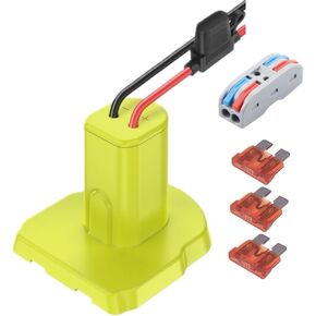 محول بطارية عجلة الطاقة لـ Ryobi One+ 18 فولت مع سلك 12 AWG عالي التحمل وصمام 40 أمبير مطور. As-Seen-On Dad Hacks يوتيوب. in Kuwait