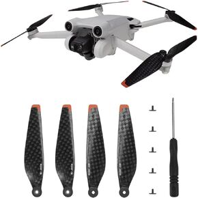 مراوح Mini 4/3 Pro من ألياف الكربون متوافقة مع DJI Mini 4 Pro/Mini 3 Pro Drone، شفرات مراوح منخفضة الضوضاء، دعامات أجنحة، ملحقات بديلة سريعة الفك (8 قطع) in Kuwait