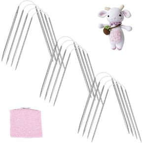 PH PandaHall 12pcs Circular Knitting Needles Set, 4 Sizes Stainless Steel Circular Knitting Needles 9 Inch Length Short Needles for Handmade Socks Hats, Crocheting Animals in Saudi Arabia