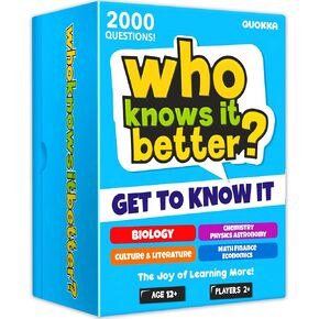 QUOKKA Who Knows Better? - Original - Family Card Trivia Game | Fun Learning & Educational Questions for Families | Suitable for Boys & Girls in Kuwait