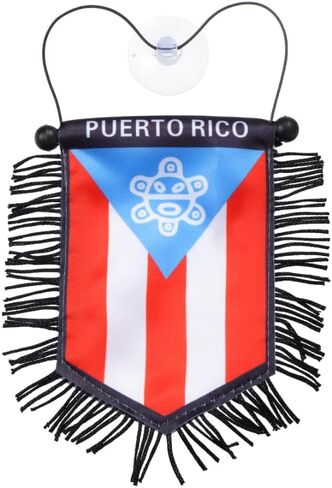Puerto Rico Taino Sun Hanging Decoration – Boricua Rearview Mirror Flag for Car, Home & Office Décor, Taíno Symbol Mini Banner, Puerto Rican Cultural Accessory in Saudi Arabia