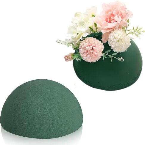 Half Ball Florist Foam, Green Sponge Blocks for Fresh or Artificial Flower Arrangements, DIY Sphere Planters Floral Foam Round for Craft Supplies, Wedding, Birthdays, Home Decor (5.5 X 2.8 Inches) in Saudi Arabia