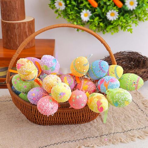 رغوة بيضة عيد الفصح يختار بريق منتفخ الستايروفوم عصا الطرف DIY الحرفية الجدول محور الملونة اكسسوارات الديكور كعكة القبعات العالية 6 قطع in Kuwait