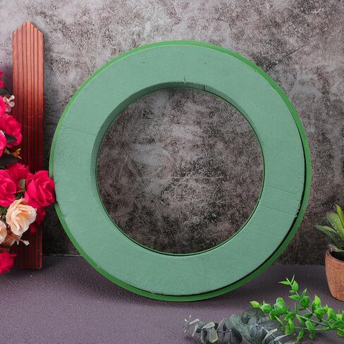 Garneck 2pcs 11.8inch Wet Floral Foam Ring with Suction Cup: Green Round Foam Blocks for Artificial Flower Arrangements Bouquet Holder Wreath for Wedding Car Holiday Centerpiece Table Decoration in Saudi Arabia