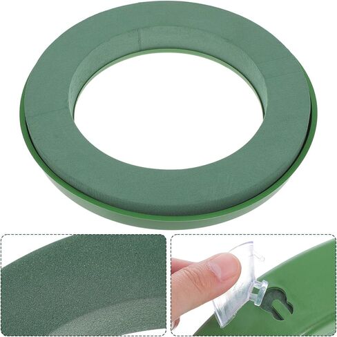 Garneck 2pcs 11.8inch Wet Floral Foam Ring with Suction Cup: Green Round Foam Blocks for Artificial Flower Arrangements Bouquet Holder Wreath for Wedding Car Holiday Centerpiece Table Decoration in Saudi Arabia