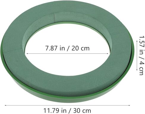 CLISPEED 2pcs Floral Foam Rings, 11.8 Inch Green Round Floral Wet Foam Rings Wreath Base with Suction Cups, DIY Flower Arrangement Kit for Wedding, Florist in Saudi Arabia