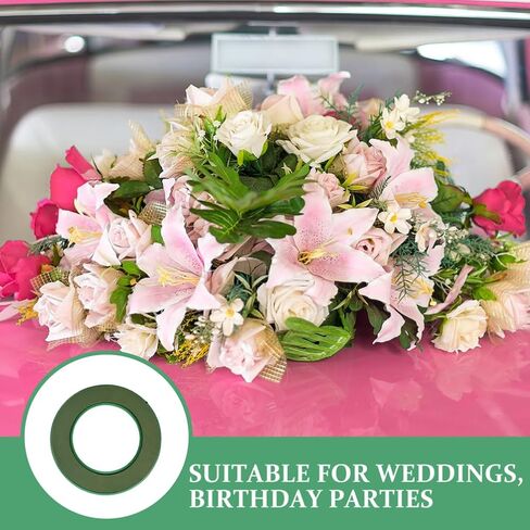 CLISPEED 2pcs Floral Foam Rings, 11.8 Inch Green Round Floral Wet Foam Rings Wreath Base with Suction Cups, DIY Flower Arrangement Kit for Wedding, Florist in Saudi Arabia