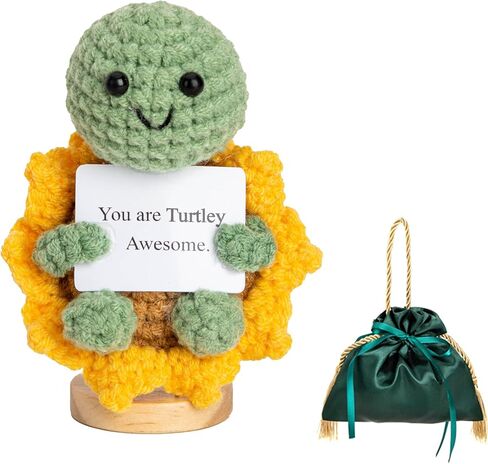 Mini Funny Positive Crochet Penguin,Valentines Day Gifts,Birthday Gifts for Women Men Handmade Emotional Gifts for Coworkers Friends Teens, Inspirational Support Cute Decor (Penguin) in Saudi Arabia