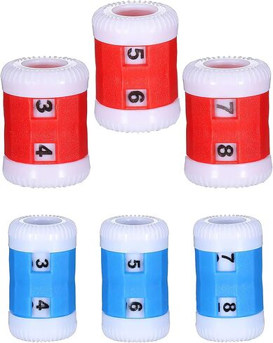 Colorful Row Counting Tool Set for Knitting and Crochet, 6-Piece Barrel Dial Counters (3 Large 3 Small) Red Blue, Slip-On Needle Tracker for Pattern Progress in Saudi Arabia