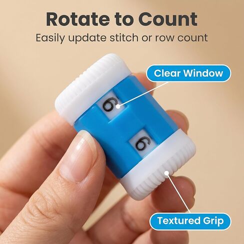 Colorful Row Counting Tool Set for Knitting and Crochet, 6-Piece Barrel Dial Counters (3 Large 3 Small) Red Blue, Slip-On Needle Tracker for Pattern Progress in Saudi Arabia