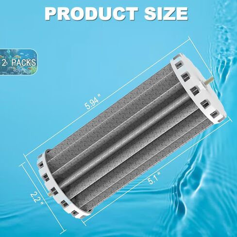 قطع غيار مجموعة العجلات الحيوية لـ PRBW2350B - متوافقة مع مرشحات الطاقة Marineland Penguin 200,200B,350,350B ومرشحات الطاقة الحيوية | أجزاء فلتر حوض السمك لخزان الأسماك المعلق، عبوة من قطعتين in Kuwait