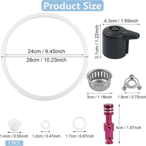 10 قطع بديلة من Instantpot لـ Duo 8 Qt وDuo Plus 8 Quart، تتضمن حلقة إغلاق صمام تحرير البخار، صمام عائم، درع مضاد للكتلة، دعامة كفن مضادة للحجب in Kuwait