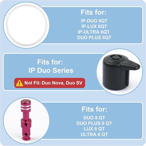 10 قطع بديلة من Instantpot لـ Duo 8 Qt وDuo Plus 8 Quart، تتضمن حلقة إغلاق صمام تحرير البخار، صمام عائم، درع مضاد للكتلة، دعامة كفن مضادة للحجب in Kuwait