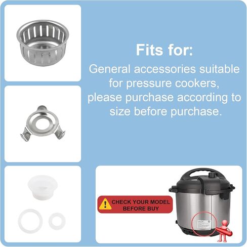 10 قطع بديلة من Instantpot لـ Duo 8 Qt وDuo Plus 8 Quart، تتضمن حلقة إغلاق صمام تحرير البخار، صمام عائم، درع مضاد للكتلة، دعامة كفن مضادة للحجب in Kuwait