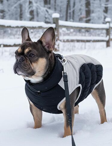 AURUZA Dog Coat, Warm Dog Winter Coat Waterproof Small Dogs Jacket with Harness Built Reflective Pet Vest with Zipper for Medium Dogs Windproof Pet Fleece Puffer Vest Snow Jacket for Cold Weather in Saudi Arabia