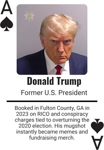 Trump Mugshot Playing Cards – Trump as The Ace of Spades, 51 Other Iconic Celebrity Mugshots, Poker Size Deck in Kuwait