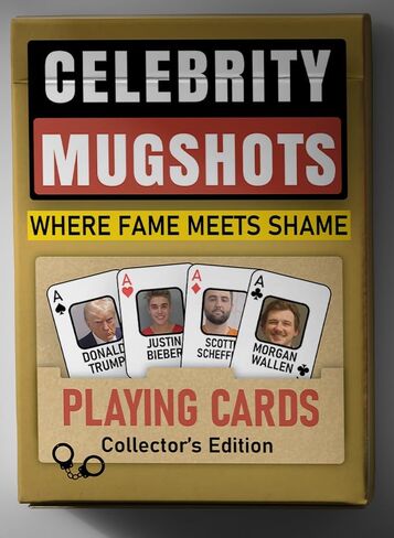 Trump Mugshot Playing Cards – Trump as The Ace of Spades, 51 Other Iconic Celebrity Mugshots, Poker Size Deck in Kuwait