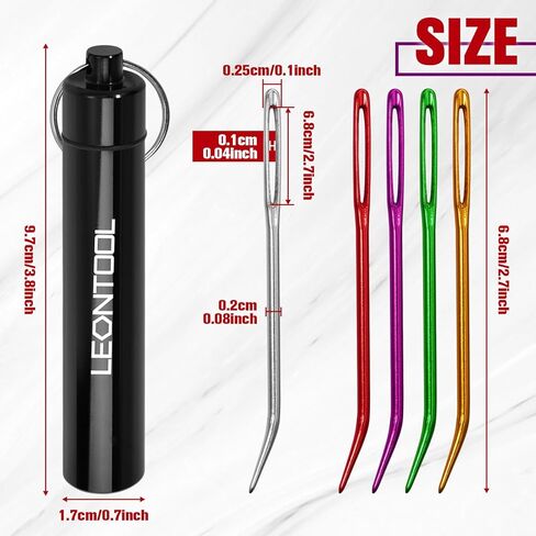 LEONTOOL 10 Pcs Large Eye Yarn Darning Tapestry Needle Big Eye Weaving Needle Aluminum Bent Needles Sewing Hand Knitting Needles with Storage Tube for Crochet Weaving Darning Projects in Saudi Arabia