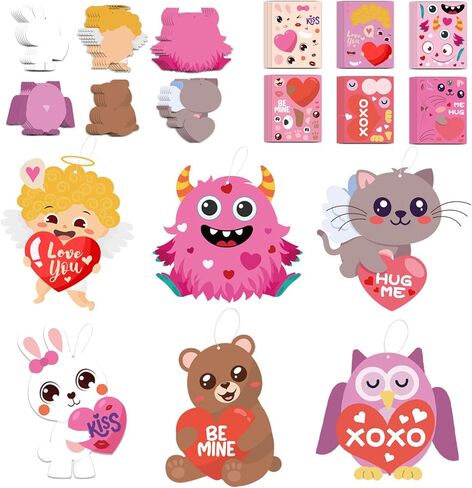 XZENTIRA 36 Sets Valentine's Day Craft Kits for Aldults Valentines Stickers DIY Paper Craft Hanging Ornament Decorations Entertainment Activities in Saudi Arabia