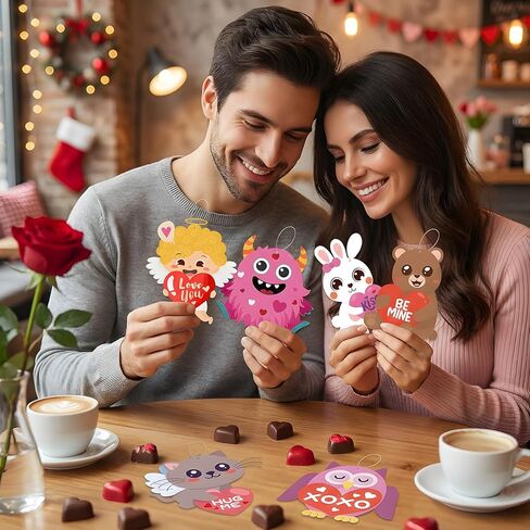 XZENTIRA 36 Sets Valentine's Day Craft Kits for Aldults Valentines Stickers DIY Paper Craft Hanging Ornament Decorations Entertainment Activities in Saudi Arabia